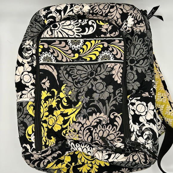 Vera Bradley Handbags - Vera Bradley Provencal Quilted Laptop Backpack Womens Large Yellow Black